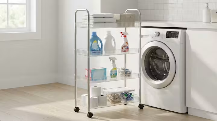 4-Tier Slim Storage Cart with Wheels
