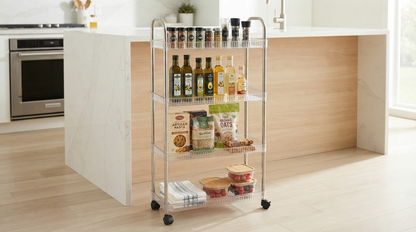 4-Tier Slim Storage Cart with Wheels